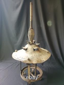 RARE Antique Industrial Gas Arc Lamp Frame 1890s Hanging Depot Lantern Steampunk