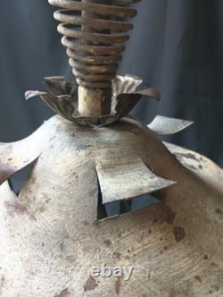 RARE Antique Industrial Gas Arc Lamp Frame 1890s Hanging Depot Lantern Steampunk