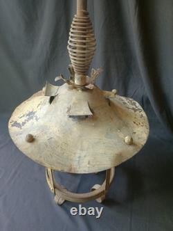 RARE Antique Industrial Gas Arc Lamp Frame 1890s Hanging Depot Lantern Steampunk