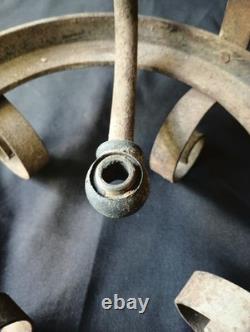RARE Antique Industrial Gas Arc Lamp Frame 1890s Hanging Depot Lantern Steampunk