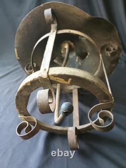 RARE Antique Industrial Gas Arc Lamp Frame 1890s Hanging Depot Lantern Steampunk