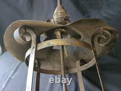 RARE Antique Industrial Gas Arc Lamp Frame 1890s Hanging Depot Lantern Steampunk