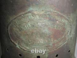 RARE Antique Maritime French Lantern Barbier & Fenestre Paris Inc. Copper