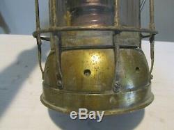 RARE Antique Nautical Ships Lantern Old Brass Vtg Original Light UNIQUE LOOK