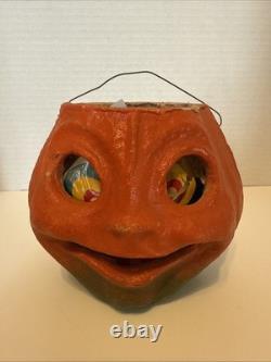 RARE Antique Vintage 6 Papier Mâché Halloween Jack'O Lantern Candy Bucket 6
