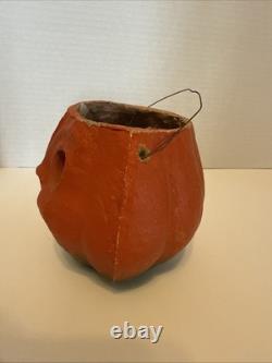 RARE Antique Vintage 6 Papier Mâché Halloween Jack'O Lantern Candy Bucket 6