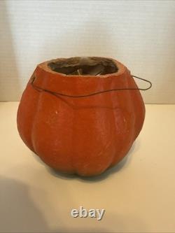 RARE Antique Vintage 6 Papier Mâché Halloween Jack'O Lantern Candy Bucket 6