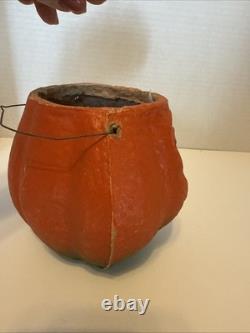RARE Antique Vintage 6 Papier Mâché Halloween Jack'O Lantern Candy Bucket 6