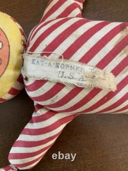 RARE Antique Vintage Halloween Rag doll Kat-A-Korner Toys USA Jack-o-lantern