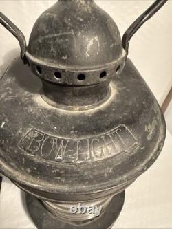 RARE Antique Vintage Ship Bow Light Lantern marine candle steampunk boat pier