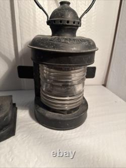 RARE Antique Vintage Ship Bow Light Lantern marine candle steampunk boat pier