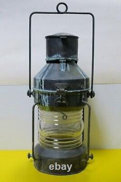 RARE Antique Vintage Ship Bow Light Lantern marine candle steampunk large heavy