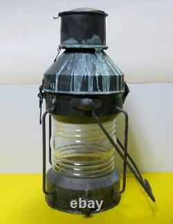 RARE Antique Vintage Ship Bow Light Lantern marine candle steampunk large heavy