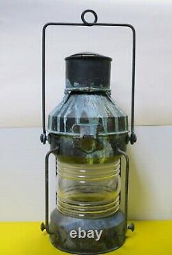 RARE Antique Vintage Ship Bow Light Lantern marine candle steampunk large heavy