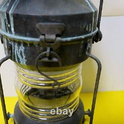 RARE Antique Vintage Ship Bow Light Lantern marine candle steampunk large heavy