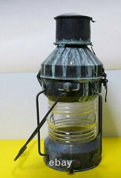 RARE Antique Vintage Ship Bow Light Lantern marine candle steampunk large heavy