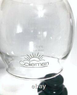 RARE Coleman 11/48 Nickel 242C Gas Lantern w Extras GREEN SUNRISE Globe VINTAGE