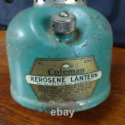 RARE Coleman 234 Kerosene Gas Seafoam Green Lantern 1936 HTF dual fuel vintage