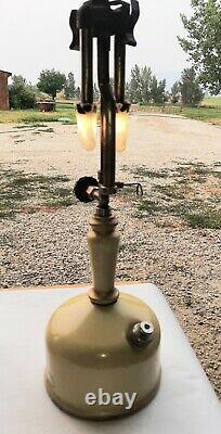 RARE VINTAGE COLEMAN LAMP PAIR! 2-MODEL 143's WITH ORIGINAL GLOBES, BOTH WORK