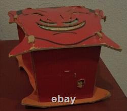 RARE Vintage Antique Halloween Devil Jack O Lantern Cardboard Candle Bucket