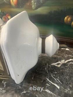 RARE set Of 2 Porcelain and Brass outdoor Lights Carriage lanterns ESTATE 18