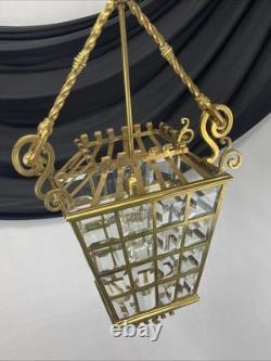 RESTORED Antique Vtg Arts & Crafts Deco Hall Light Pendant Hanging Porch Lantern