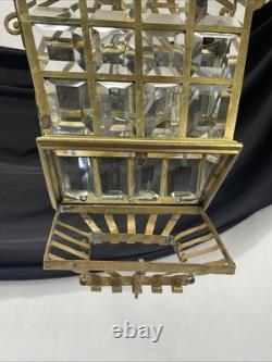 RESTORED Antique Vtg Arts & Crafts Deco Hall Light Pendant Hanging Porch Lantern