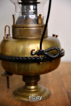 Railroad Lantern Oil Lamp Country Store hanging Light vintage brass Antique
