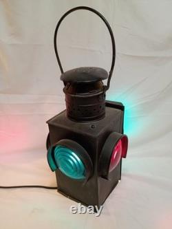 Railroad Lantern Vintage Light Electric Antique Lamp Switch 4 Way Signal