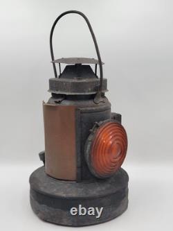 Rare ANTIQUE The ADLAKE Co. NON-SWEATING RED LENSE RR RAILROAD LAMP LANTERN