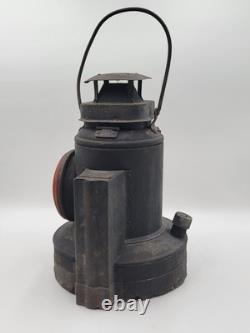 Rare ANTIQUE The ADLAKE Co. NON-SWEATING RED LENSE RR RAILROAD LAMP LANTERN