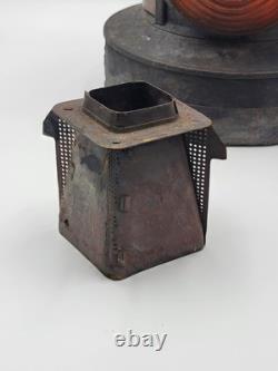 Rare ANTIQUE The ADLAKE Co. NON-SWEATING RED LENSE RR RAILROAD LAMP LANTERN