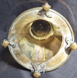 Rare Antique 18th Century Lanthorn Brass Lantern Horn Panel Windows Candle Lamp