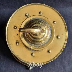 Rare Antique 18th Century Lanthorn Brass Lantern Horn Panel Windows Candle Lamp