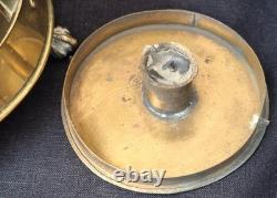 Rare Antique 18th Century Lanthorn Brass Lantern Horn Panel Windows Candle Lamp