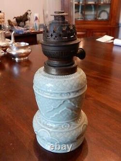 Rare Antique Celadon Matador Brenner 19th Century Kerosene Lantern