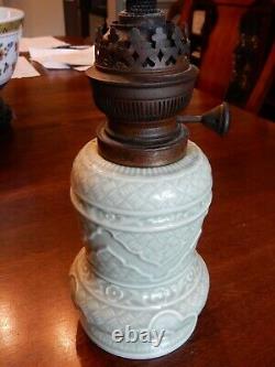 Rare Antique Celadon Matador Brenner 19th Century Kerosene Lantern