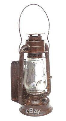 Rare Antique Dietz No. 2 Blizzard Dash Lamp Vintage Embossed Glass Lantern Storm
