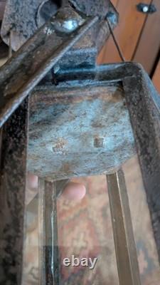 Rare Antique Early Country Metal Tin Hexagon Adjustable Candleholder Lantern 10