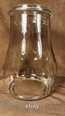 Rare Antique Embossed W MFG Co. Warren O. Lantern Globe Clear Glass Ohio