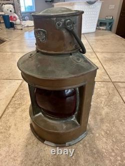 Rare Antique English Copper Masthead Ship Lantern c1900-1925 Nautical Light
