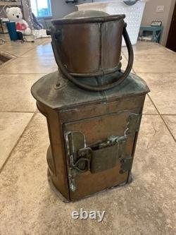 Rare Antique English Copper Masthead Ship Lantern c1900-1925 Nautical Light