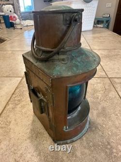 Rare Antique English Copper Masthead Ship Lantern c1900-1925 Nautical Light