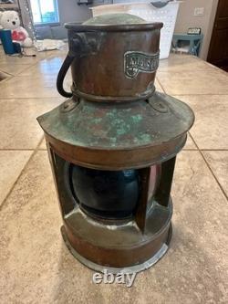 Rare Antique English Copper Masthead Ship Lantern c1900-1925 Nautical Light