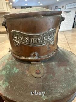 Rare Antique English Copper Masthead Ship Lantern c1900-1925 Nautical Light