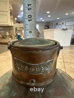 Rare Antique English Copper Masthead Ship Lantern c1900-1925 Nautical Light