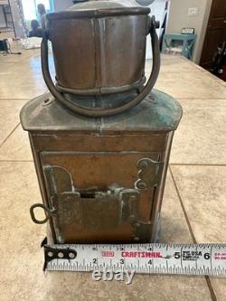 Rare Antique English Copper Masthead Ship Lantern c1900-1925 Nautical Light