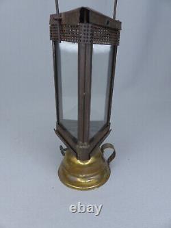 Rare Antique Holmes, Booth, & Hayden's Triangular Kerosene Skaters Lamp Lantern