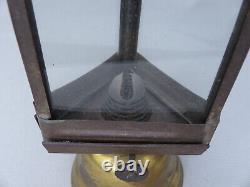 Rare Antique Holmes, Booth, & Hayden's Triangular Kerosene Skaters Lamp Lantern