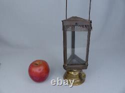 Rare Antique Holmes, Booth, & Hayden's Triangular Kerosene Skaters Lamp Lantern